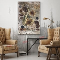 Çiçek Desenli Kanvas TAblo