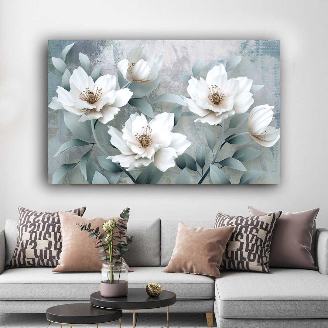 Dekoratif Çiçekler Kanvas Tablo