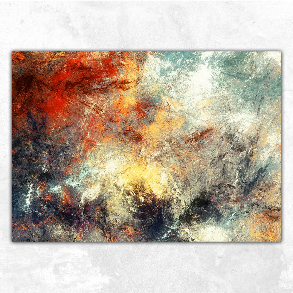 Modern Fütüristik Desen Soyut Kanvas Tablo