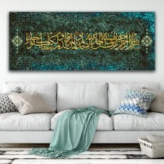 İhlas Süresi Kanvas Tablo Yeşil