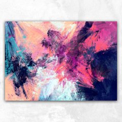 Parlak Renkli Havai Fişekler Soyut Kanvas Tablo