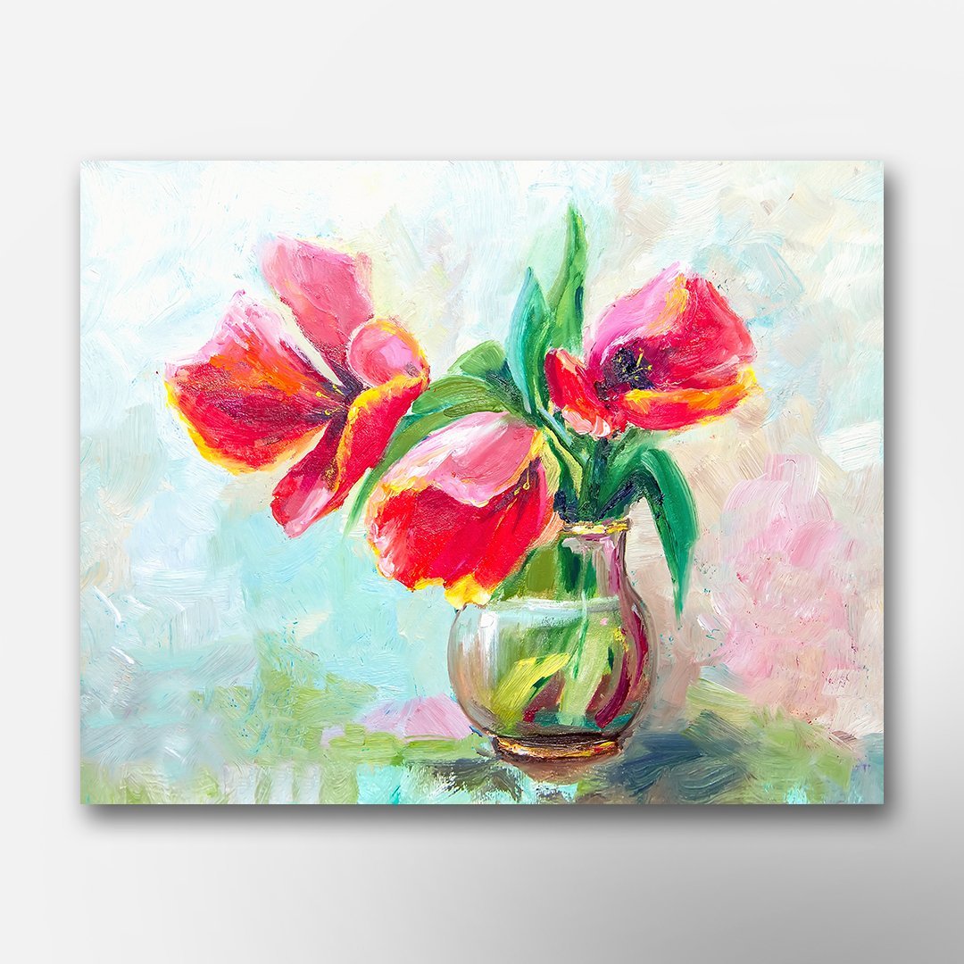 Saksıda Çiçekler  Kanvas Tablo -TKC1194