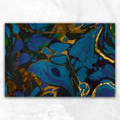 Ebru Dalgalı Mermer Dokusu Soyut Kanvas Tablo
