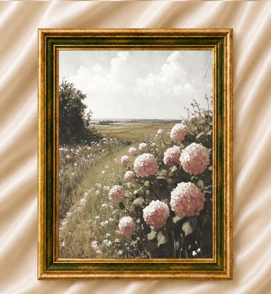 Vintage Yağlı Boya Görünümlü  Çerçeveli Tablo