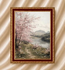 Vintage Yağlı Boya Görünümlü  Çerçeveli Tablo