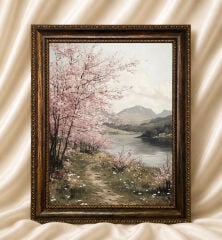 Vintage Yağlı Boya Görünümlü  Çerçeveli Tablo