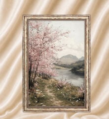 Vintage Yağlı Boya Görünümlü  Çerçeveli Tablo
