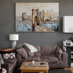 Yağlı Boya Görünümlü Manzara Kanvas Tablo