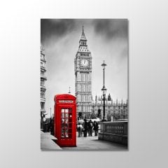 Kırmızı Telefon Kulübesi Londra, İngiltere Kanvas Tablo