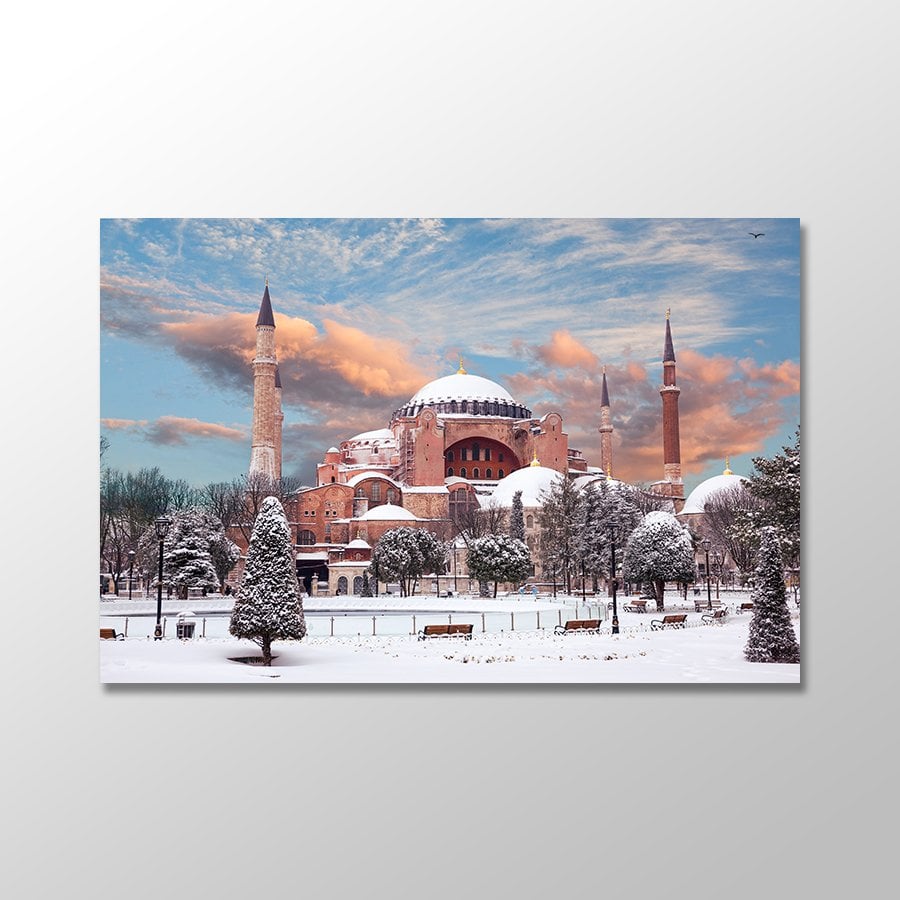 Ayasofya Camii Kış Manzarası Kanvas Tablo - MTK912