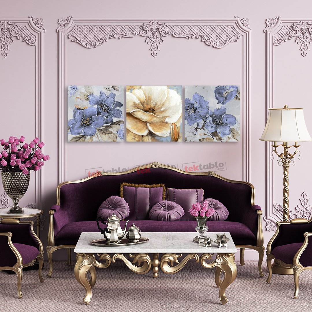 3 Parçadan Oluşan Dekoratif Kanvas Tablo