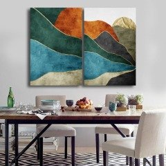 2 Parçadan Oluşan Dekoratif Pembe Güller Kanvas Tablo 60x40 2 prç