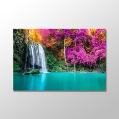 Sonbahar Orman ve Şelale Kanvas Tablo - MTK915