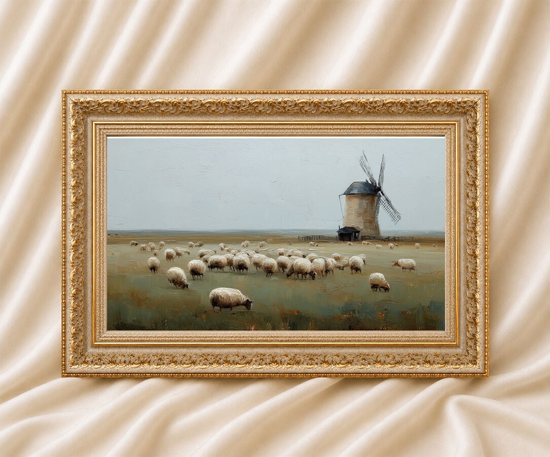 Vintage Yağlı Boya Görünümlü Manzaralı Klasik Tablo
