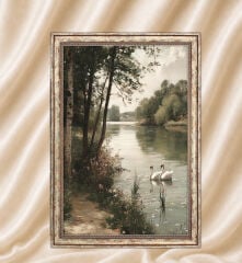 Vintage Yağlı Boya Görünümlü  Çerçeveli Tablo