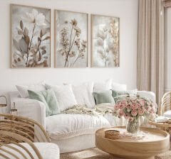 3 Parça Çerçeveli Ahşap Tablo Seti