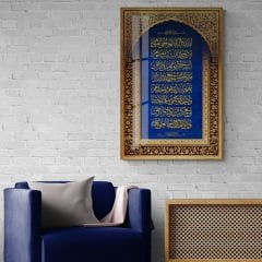 Ayetel Kursi Yazılı Cam Tablo