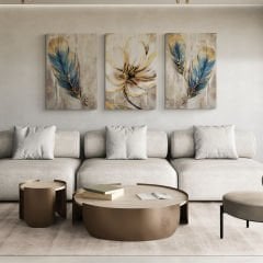 3 Parça Dekoratif Kanvas Tablo Seti