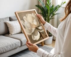 Çiçekli 3’lü Tablo Seti, Çerçeveli Tablo  Modern Duvar Dekoru