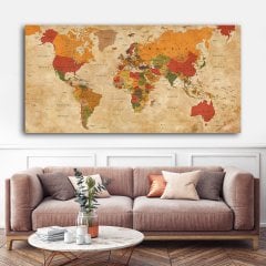 Dünya Haritası Kanvas Tablo