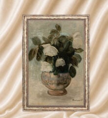Vintage Yağlı Boya Görünümlü  Çerçeveli Tablo