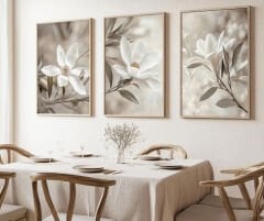 Çerçeveli 3 lü Tablo Seti Modern Duvar Dekoru