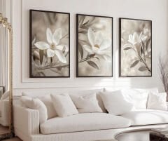Çerçeveli 3 lü Tablo Seti Modern Duvar Dekoru