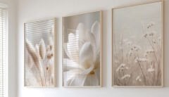 Çerçeveli 3 lü Tablo Seti Modern Duvar Dekoru