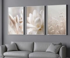 Çerçeveli 3 lü Tablo Seti Modern Duvar Dekoru