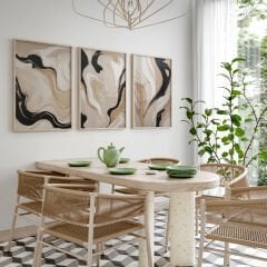 Çerçeveli 3 lü Tablo Seti Modern Duvar Dekorasyonu