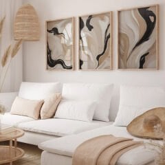 Çerçeveli 3 lü Tablo Seti Modern Duvar Dekorasyonu