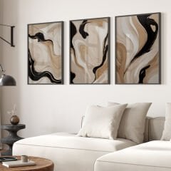 Çerçeveli 3 lü Tablo Seti Modern Duvar Dekorasyonu