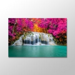 Sonbahar ve Şelale Manzara Kanvas Tablo - MTK924