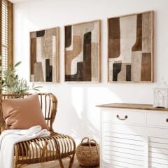 Çerçeveli 3 lü Tablo Seti Modern Duvar Dekorasyonu