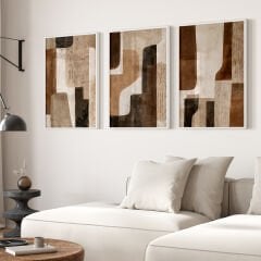 Çerçeveli 3 lü Tablo Seti Modern Duvar Dekorasyonu
