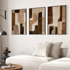 Çerçeveli 3 lü Tablo Seti Modern Duvar Dekorasyonu