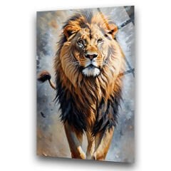 Aslan Cam Tablo – 4 mm Kırılmaz Cam Duvar Sanatı