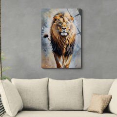 Aslan Cam Tablo – 4 mm Kırılmaz Cam Duvar Sanatı