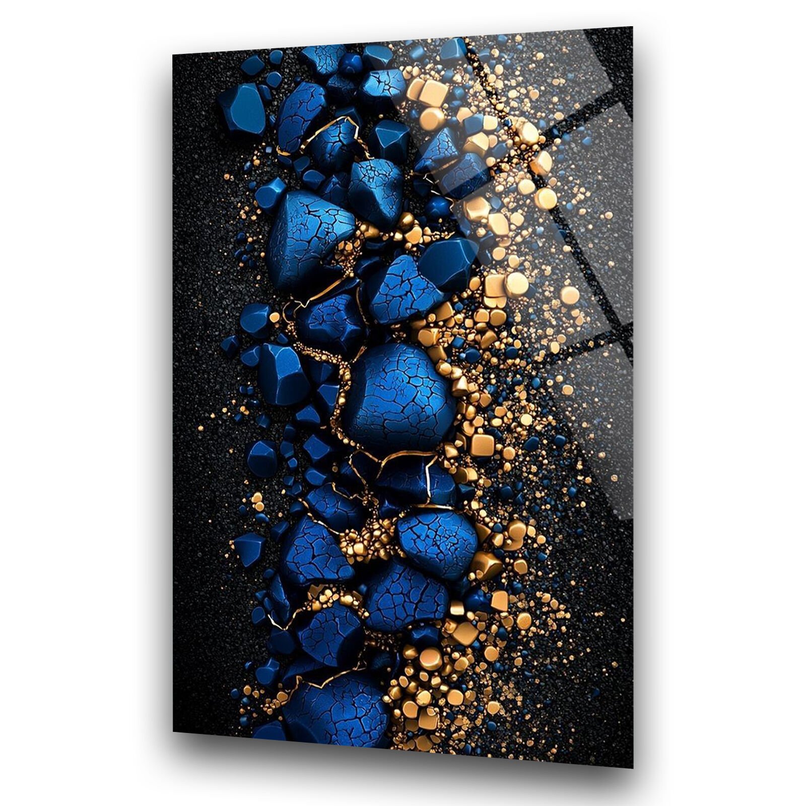 Soyut Cam Tablo – 4 mm Kırılmaz Cam Duvar Sanatı