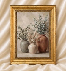 Vintage Yağlı Boya Görünümlü  Çerçeveli Tablo