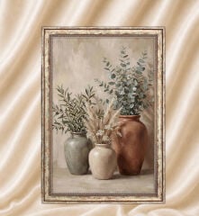 Vintage Yağlı Boya Görünümlü  Çerçeveli Tablo