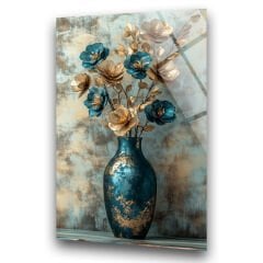 Vazoda Mai Çiçekler – Cam Duvar Sanatı