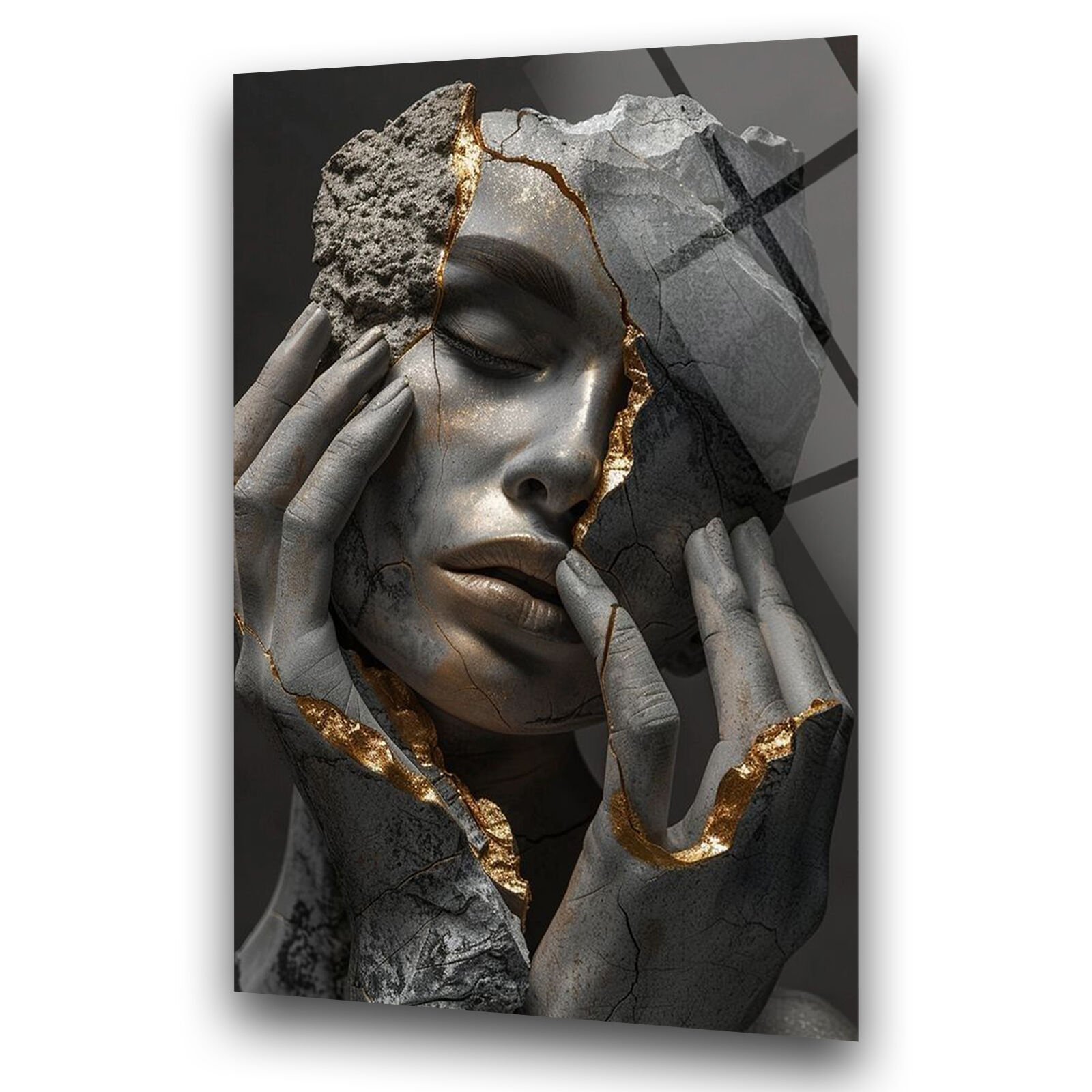 Soyut Kadın Cam Tablo – Cam Duvar Sanatı