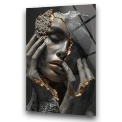 Soyut Kadın Cam Tablo – Cam Duvar Sanatı