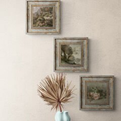 Eskitme Çerçeveli Tablo Seti