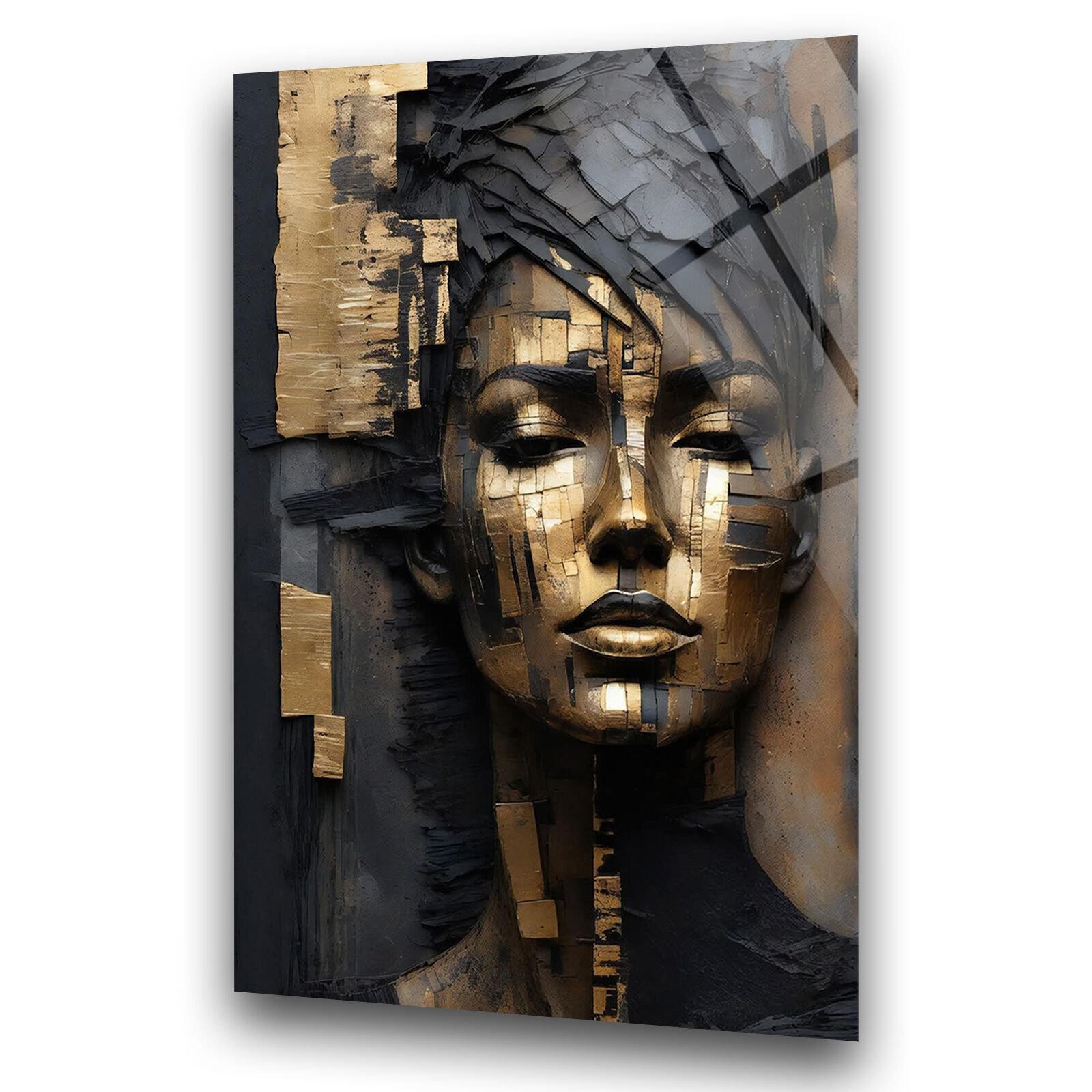 Soyut Kadın Cam Tablo – Cam Duvar Sanatı