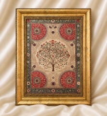 Yaşam Çiçeği Vintage  Çerçeveli Tablo, Klasik Antik Çerçeveli Tablo Modelleri