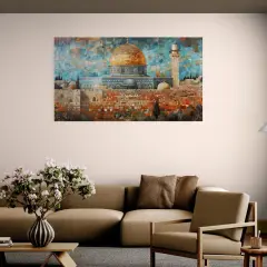Mescid-i Aksa Soyut Kanvas Tablo