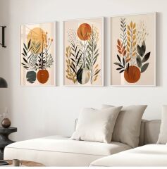 Çerçeveli 3 lü Tablo Seti Modern Duvar Dekorasyonu